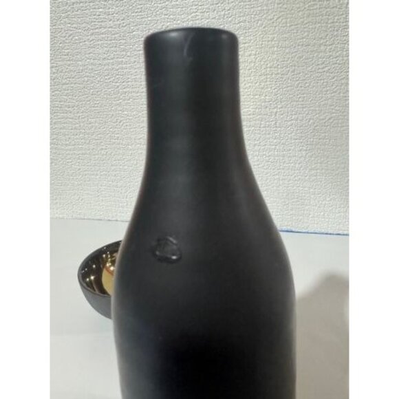 NWB Canva and Home Black Bottle Vase and Ceramic Black and Gold Bowl - Picture 2 of 6